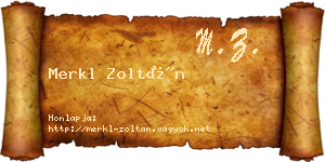 Merkl Zoltán névjegykártya